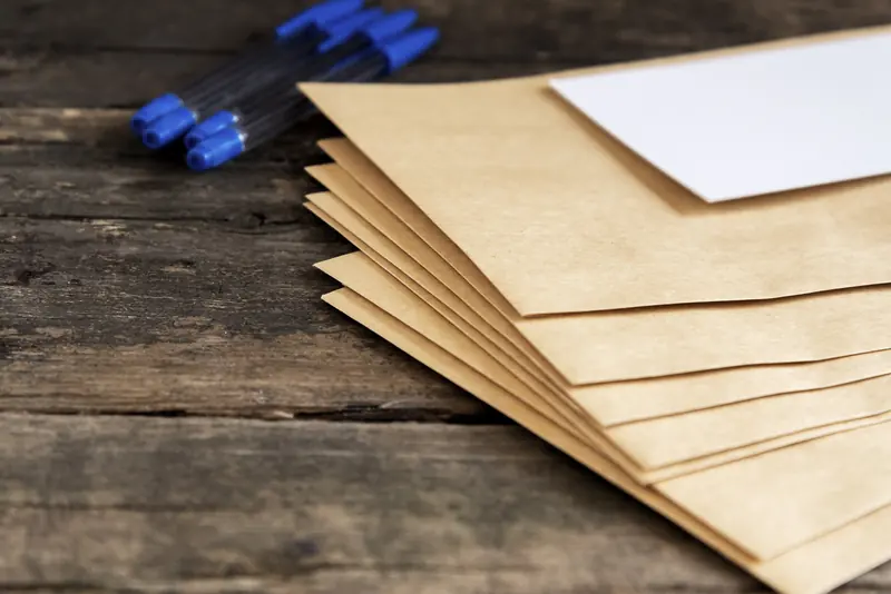 Kraft paper envelopes for direct mail