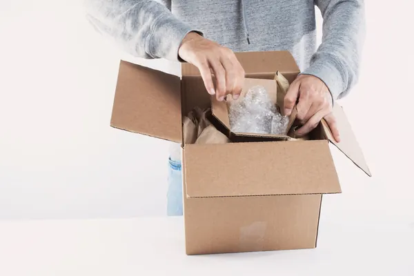 Online store order packed in a box