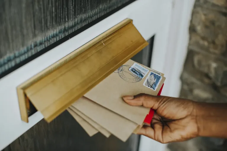 Letters delivered through a mail slot