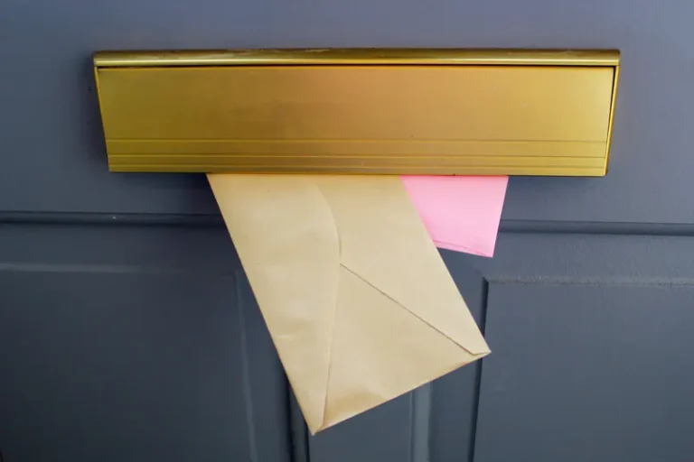 Letters going into a mail slot