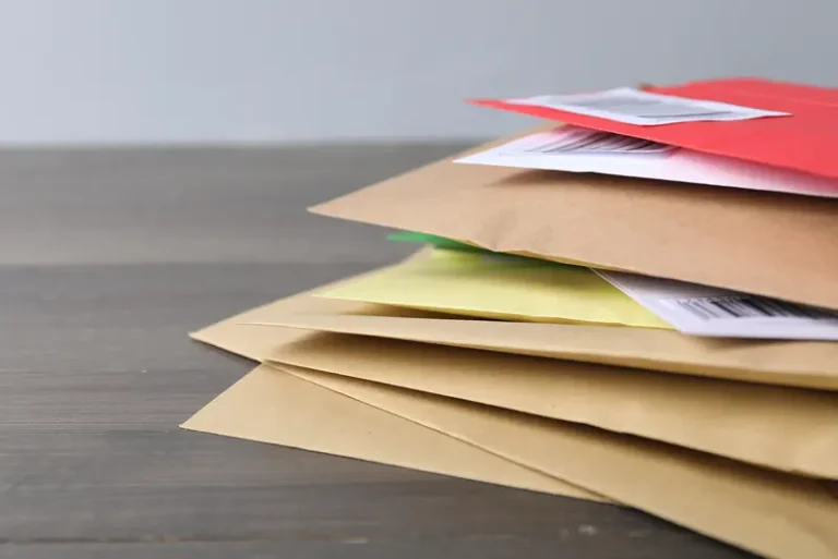 Stack of envelopes for a direct mail campaign